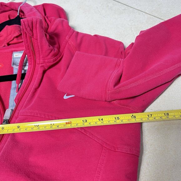 Y2K Nike Jacket Hoodie Womens Pink Full Zip Training Fit Dry Athletic Size Small - Picture 4 of 9